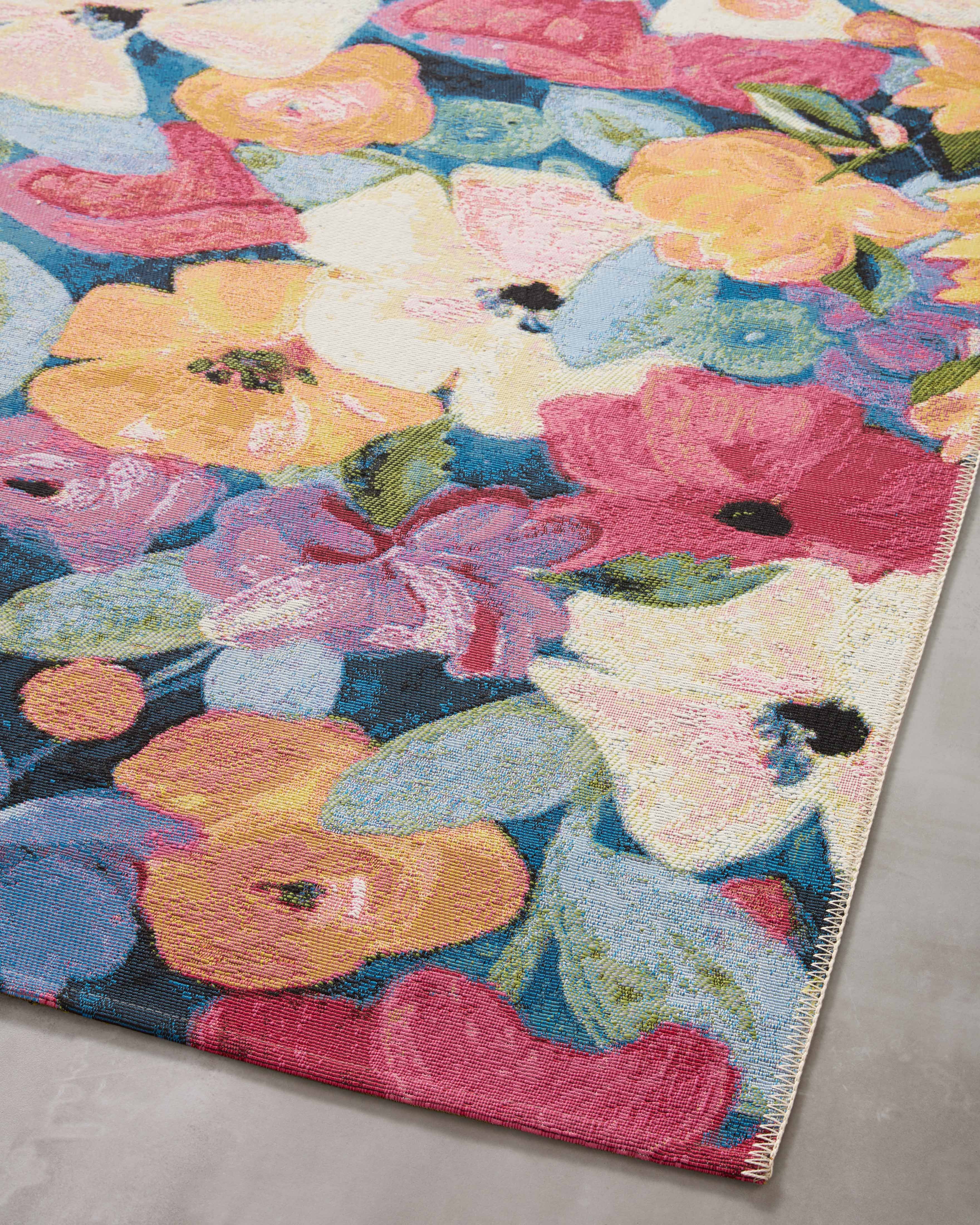 Loloi Botanical Navy / Multi 18" x 18" Sample Area Rug