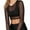 Black, variant on Outfmvch Crop Tops for Women Sheer Mesh Long Sleeve Crop Tee Womens Tops Crop Tops Black