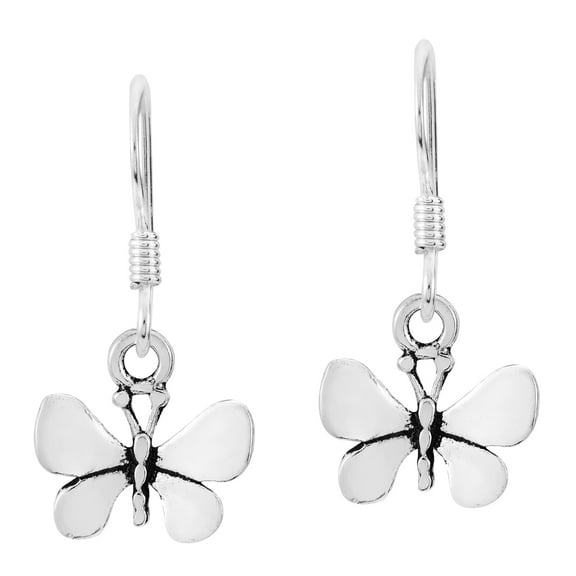 AeraVida Magical Butterfly in Flight Sterling Silver Dangle Earrings