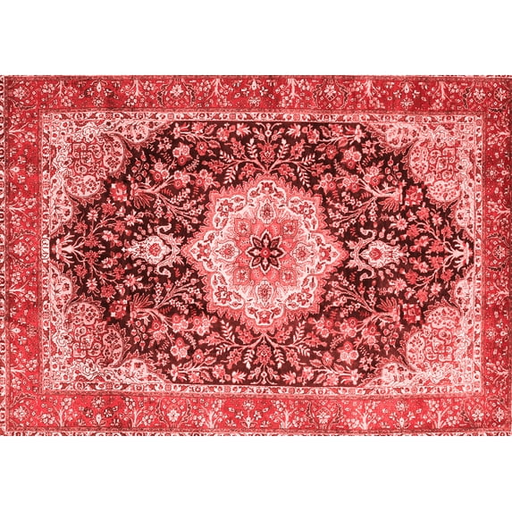Ahgly Company Indoor Rectangle Medallion Red Traditional Area Rugs, 8' x 12'
