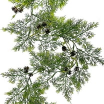 Hvmvliv Christmas Garland 70.87in Artificial Christmas Norfolk Pine Garlands PVC Fake Thicken Xmas Rattan for Indoor Home Hanging Decor Green