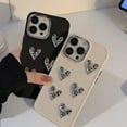 thumbnail image 2 of Compatible with iPhone Case,Cute Luxury Electroplated Glitter Heart Design [ Drop&Full Body Protection] Shockproof Cover Phone Caseroof Cover Phone Case (Black,iPhone 13 Pro), 2 of 6