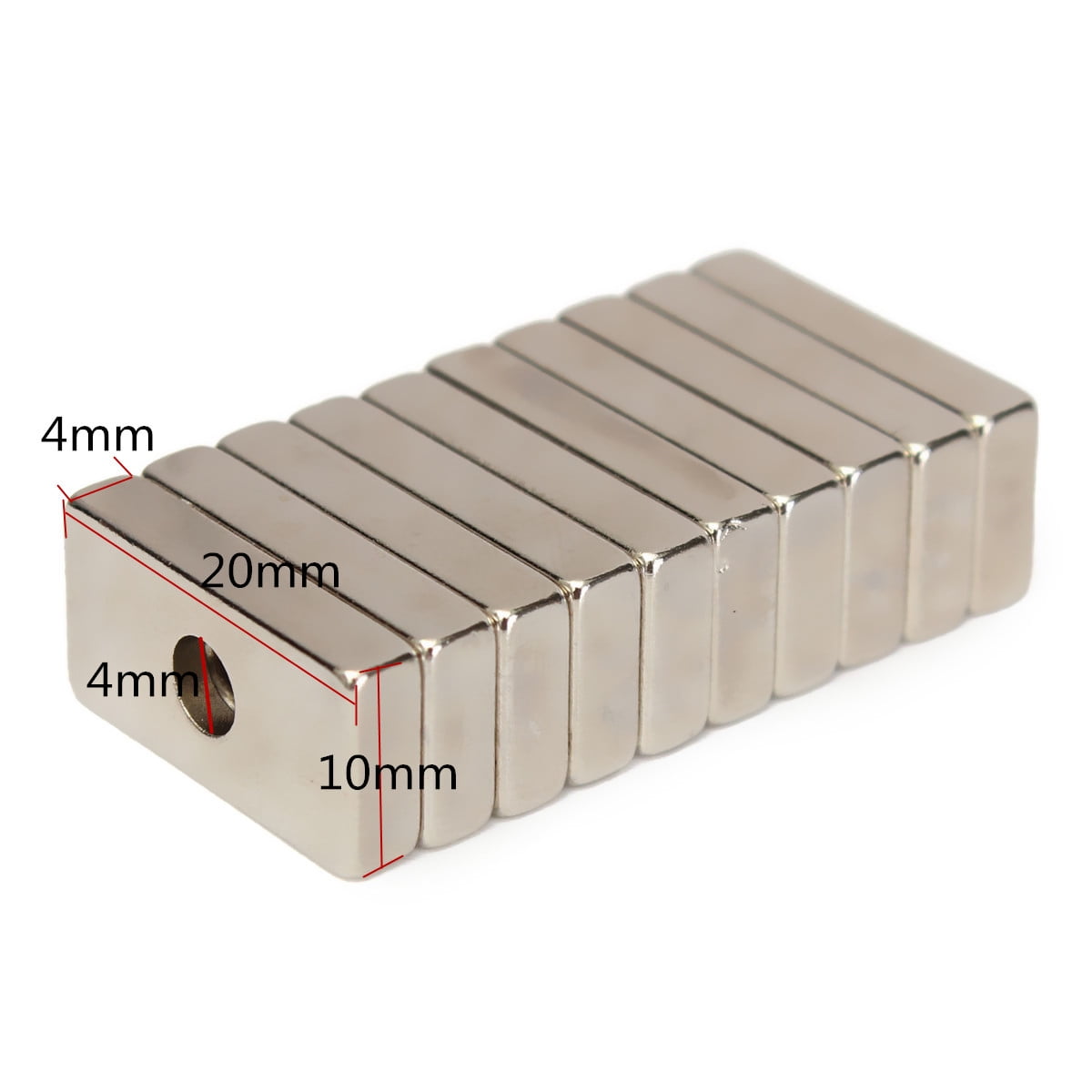 10x Rare Earth Neodymium N50 Strong Rectangle Magnets 10mm x 20mm x 4mm Block 