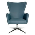 thumbnail image 5 of Wilma Swivel Armchair in Dillon Blue Faux Leather with 4 Star Aluminum Base, 5 of 6