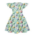 thumbnail image 3 of yuCgh Flutter Sleeve Easter Dress for Girls, A-Line T-Shirt Summer Party Dress, Princess Style Casual Easter Dress for Toddlers,Mint Green 120, 3 of 4