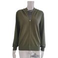 thumbnail image 3 of Suéter con capucha para mujer, chaqueta de punto informal, sudadera con capucha y cremallera, 3 of 4
