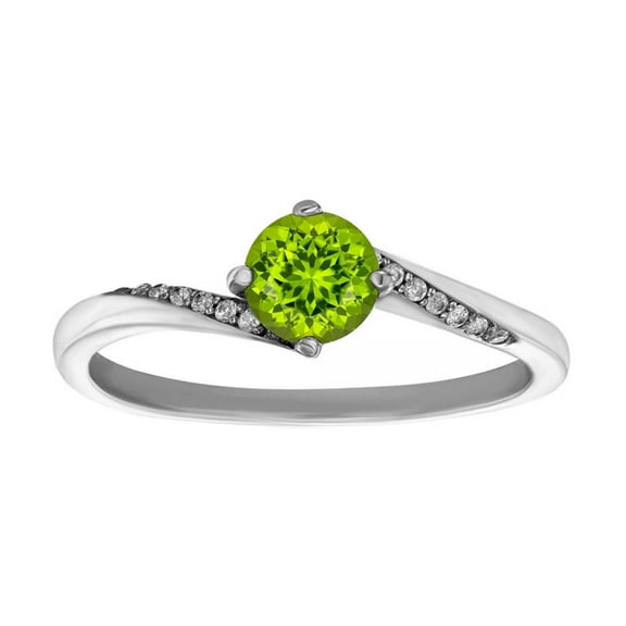 925 Sterling Silver 4.00 Mm Natural Peridot Gemstone Wedding Band Silver Ring