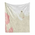 thumbnail image 1 of Fashion Soft Flannel Fleece Blanket, Pastel Colored Portrait of a Woman Soft Digital Flowers Bridal Theme Romantic Image, Cozy Plush for Indoor and Outdoor Use, 50" x 60", Beige Pink, by Ambesonne, 1 of 6