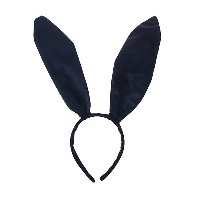 Diadema de orejas de conejo de Pascua de 20 cm, sexy y dulce, para disfraz de cosplay de fiesta (negro)