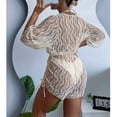 thumbnail image 3 of Conjunto de traje de baño de 3 piezas para mujer, sujetador con cuello Halter, bragas de corte alto, traje de baño de verano con cubierta, 3 of 7