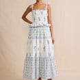 thumbnail image 2 of Robe d'Été Décontractée pour Femmes Sans Manches à Col en V Imprimée en Polyester Longueur Régulière, 2 of 9