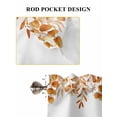 thumbnail image 6 of Orange Eucalyptus Leaves Bathroom Window Curtain, Watercolor Spring Summer Botanical Light Filtering Coffee Kitchen Curtains, Bedroom Living Room Curtains 2 Panel 84"x63", 6 of 6