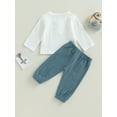 thumbnail image 4 of Bagilaanoe 2pcs Toddler Baby Boys Long Pants Set Long Sleeve T-Shirts Tops + Trousers 6M 12M 18M 24M 3T 4T Kids Casual Outfits, 4 of 8