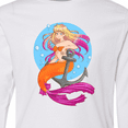 thumbnail image 4 of Inktastic Nautical Orange and Pink Mermaid Sitting on Anchor Long Sleeve Youth T-Shirt, 4 of 5
