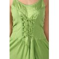 thumbnail image 5 of Sakkas Lady Mary Jacquard Corset Style Bodice Lightweight Handkerchief Hem Dress - Springgreen - Plus Size, 5 of 5
