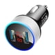 thumbnail image 3 of Adaptador para coche,Adaptador de cargador de coche con pantalla LED 12 V 24 V,Cargador USB con voltímetro LED portátil mini,Cargador USB para encendedor de cigarrillos,teléfonos y, 3 of 8