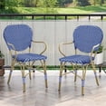 thumbnail image 5 of Furniture of America Hamner French Aluminum Patio Armchair in Blue (Set of 2), 5 of 6