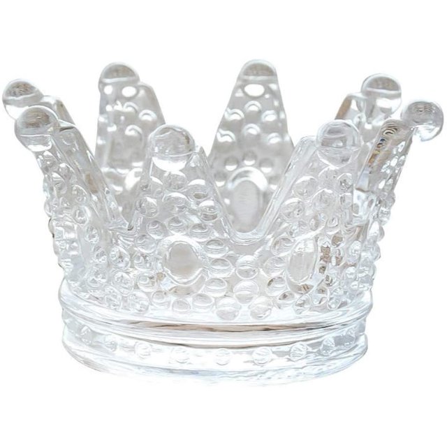 Cenicero de corona de cristal, bandeja de ceniza para fumar de escritorio creativa decoración de la oficina en el hogar (vidrio de cristal transparente) Fokelyi WRMH-1156