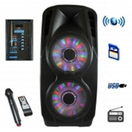 beFree Sound 2x's 12 Inch Woofer Portable Bluetooth Powered PA Tailgate Party Speaker