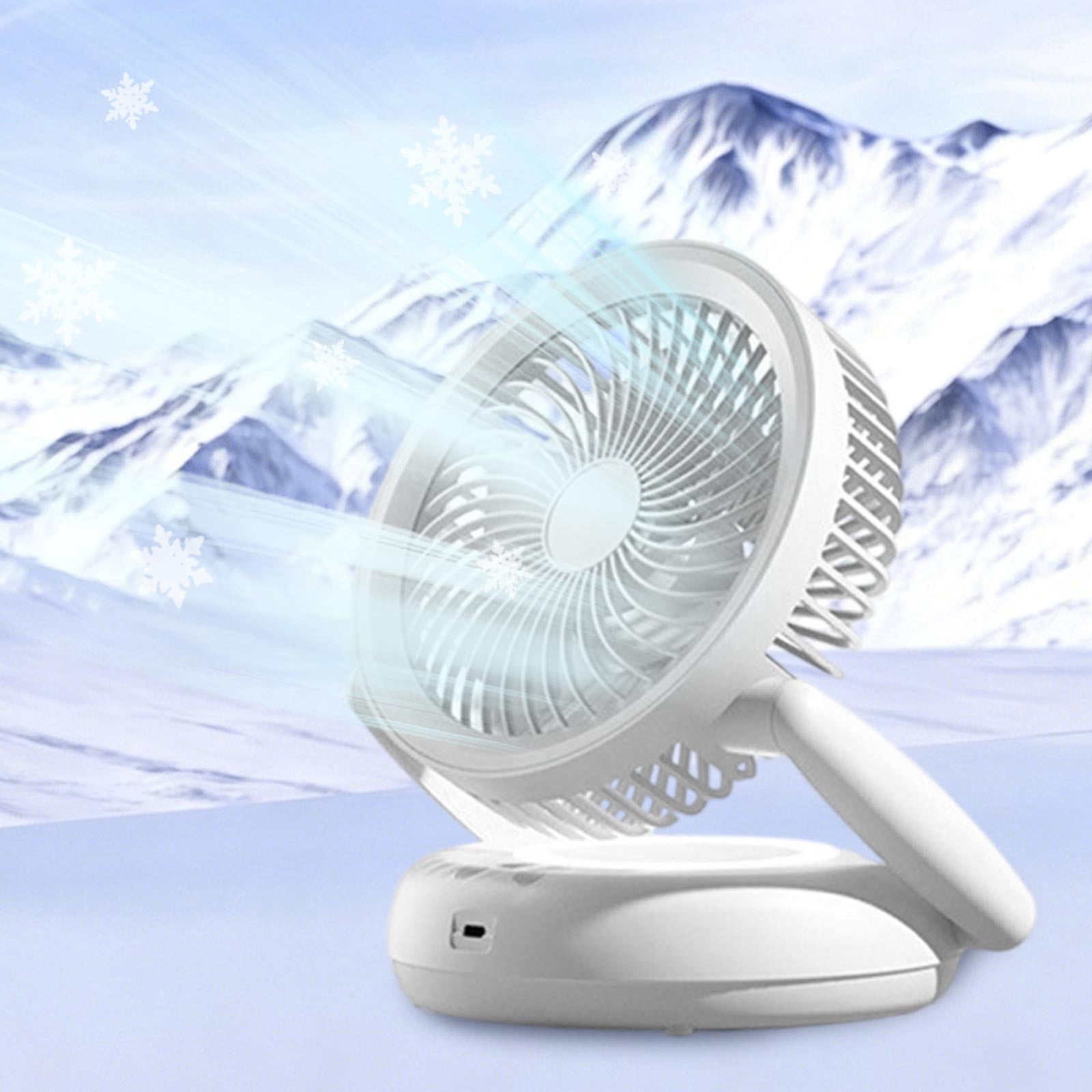 Lenkho Multifunctional Foldable Desk & Wall Fan, 2-in-1 Rechargeable Circulating Fan, 360° Adjustable Angle, Small Desktop Fan with Night Light, Ideal for Home, Office, Kitchen