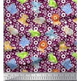 thumbnail image 1 of Soimoi Georgette Viscose Fabric Leaves,Floral & Cute Animals Kids Print Sewing Fabric Yard 42 Inch Wide, 1 of 1