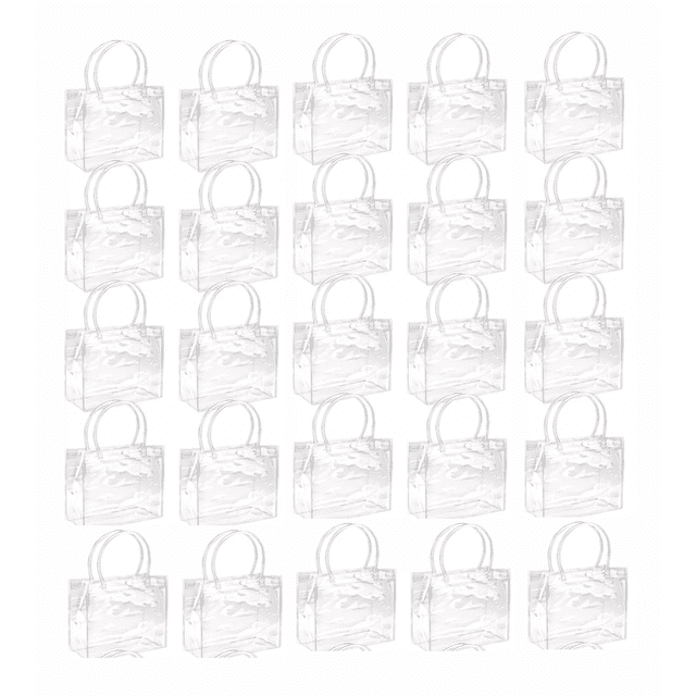 25 Pcs Bolsas De Regalo Recuerdo De Pvc Transparente Con Asa