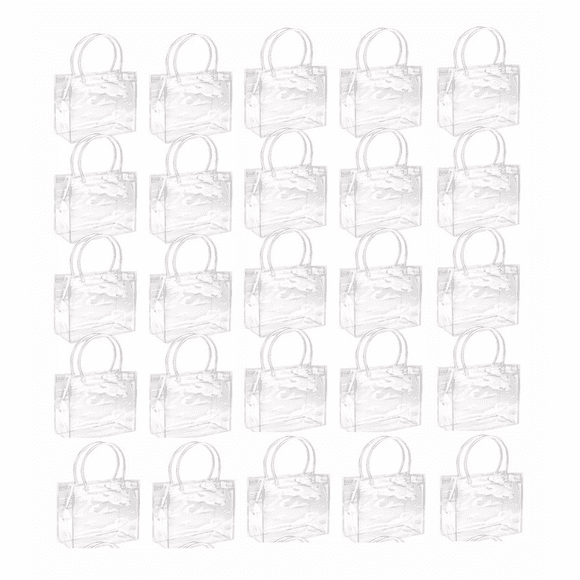 25 Pcs Bolsas De Regalo Recuerdo De Pvc Transparente Con Asa