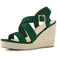 thumbnail image 1 of BLISSFUL STEP Women's Strap Espadrilles Platform Slingback Wedges Sandals, 1 of 6