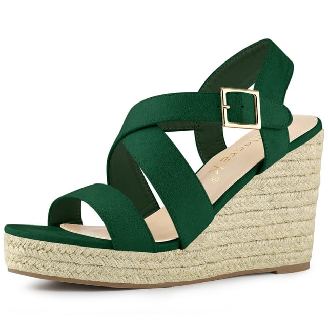 BLISSFUL STEP Sandales Compensées à Plateforme Espadrilles à Bride Arrière pour Femmes