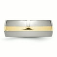 thumbnail image 3 of Bague de Mariage en Acier Inoxydable 14k avec Incrustation d'Or 8mm pour Papa Homme, 3 of 10
