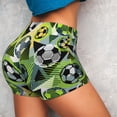 thumbnail image 3 of KLL Football Doodle Pattern Workout Shorts for Women Scrunch Short Gym Yoga Running Sport Active Exercise Fitness Shorts, 3 of 8