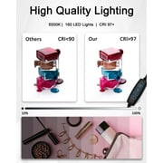 DUCLUS Light Box Photography, 16x16 inch Portable Photo Studio Box with 160 LED Dimmable Lights, 6 PVC & 2 Paper Backdrops for Product Photography