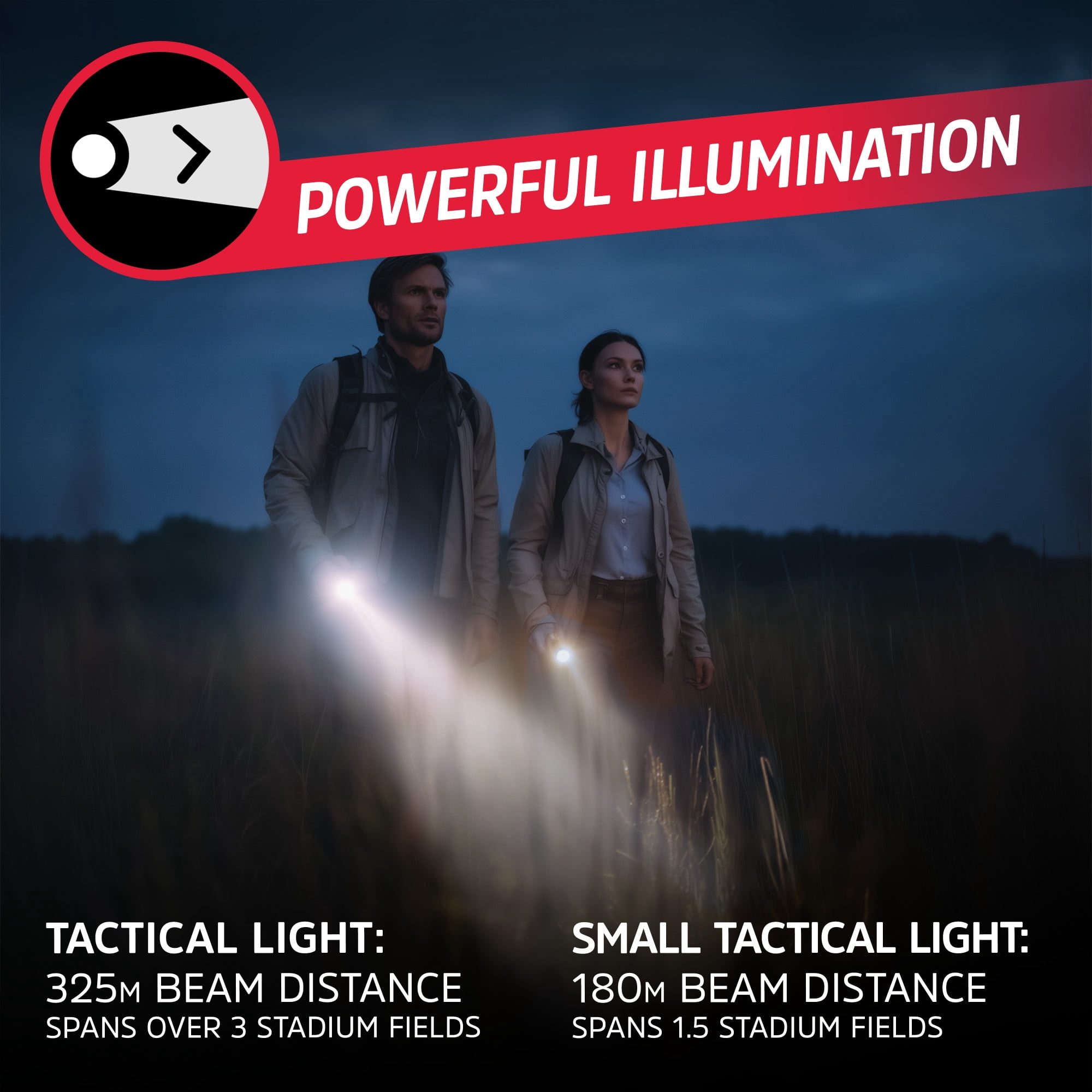 Energizer Flashlight Combo Pack, High Powered 1,000 Lumen Metal Torch Light and Bright 300 Lumen Mini Tactical EDC Flashlight, for Emergency, Camping, Running and Hunting, Batteries Included