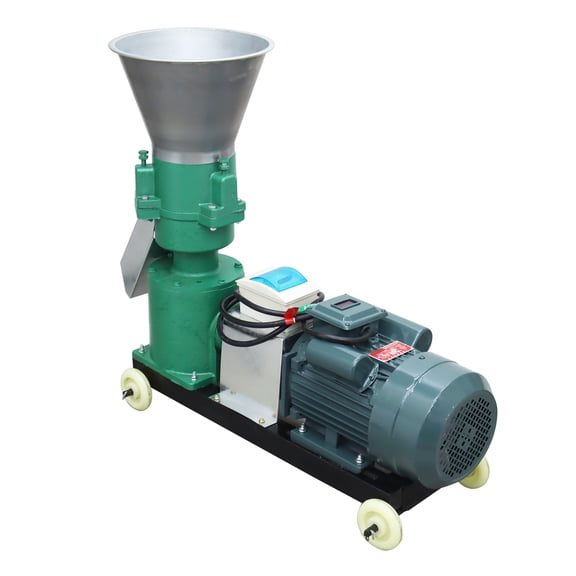 5MM Chicken Feed Pellet Mill Machine Animal Feed Granulator Machine Electric Food Mill Grinder Three-Head Pressure Roller 220V 200kg/h