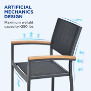 HIGOLD Heck Extendable Teak Outdoor Dining Set for 8/12 Person, Aluminum, by FSC Teak - 8 Seaters