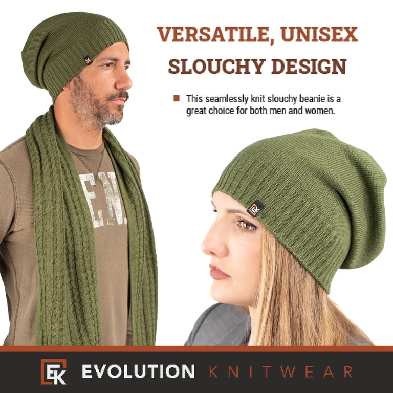 Wool Slouchy Beanie Hat for Men or Women - Super Soft Merino  display picture 1