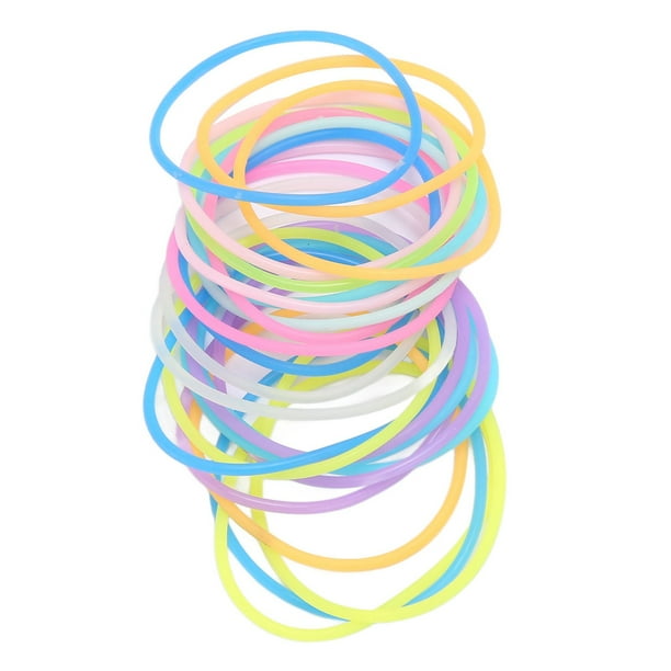 24 pulseras de gelatina de silicona luminiscentes, pulsera de silicona Multicolor elástica suave y Flexible para niñas y mujeres