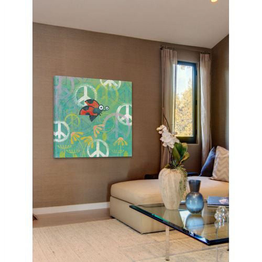 "Peace Sign Ladybugs IV" Painting Print on Wrapped Canvas
