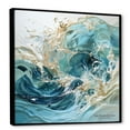 thumbnail image 2 of Designart "Liquid Wave Art Of Ocean Charm" Ocean Floater Framed Wall Art Prints, 2 of 5