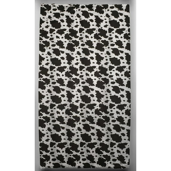 Black & White Cow Spots French Door Curtain Panel with Tie Back (Unlined)