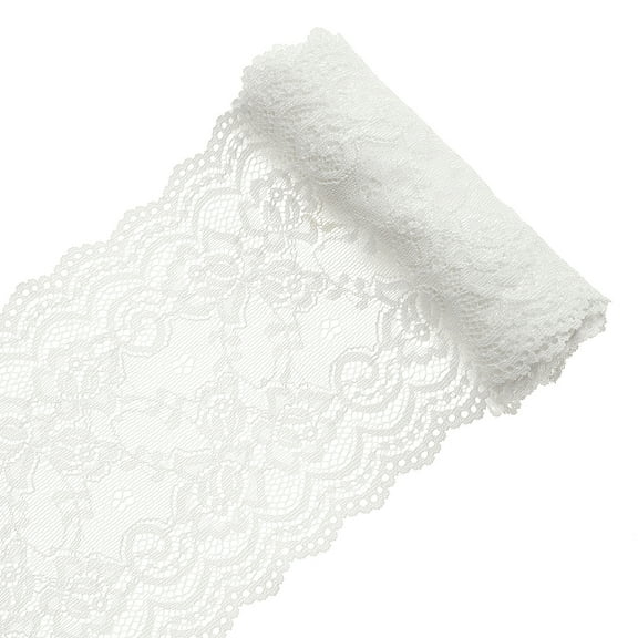 5 Yard Elastic Lace Trim Lace Ribbon For Sewing Decoration White 155mm