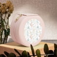 thumbnail image 6 of Yiaed Sea Animals Print Travel Jewelry Case Bridesmaid Gift Boxes Jewelry Travel Organizer Small Round Jewelry Box Mini Storage-Pink, 6 of 7