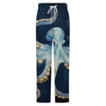 thumbnail image 5 of Octopus Art Print Winter Female Pants Flannel High Waist Women Pants Lady Warm Straight Leg Plush Trousers, 5 of 7