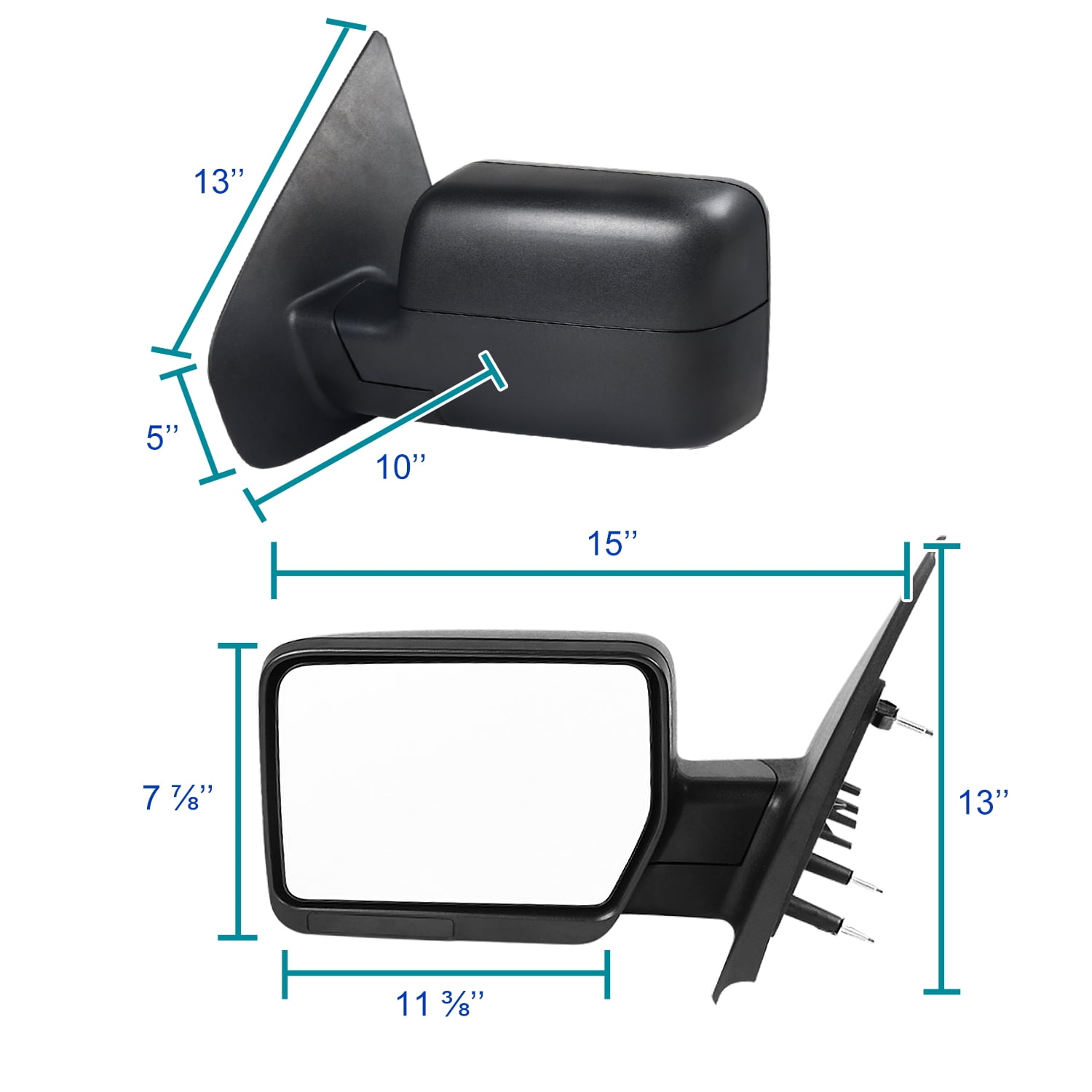 Spec-D Tuning Left Driver Side Manual Fold Non Heated Side Mirror Compatible with 2004-2014 Ford F150 F-150 Truck
