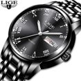 thumbnail image 2 of Preto Relógio masculino LIGE Fashio Sports Quartz Full Steel, 2 of 8