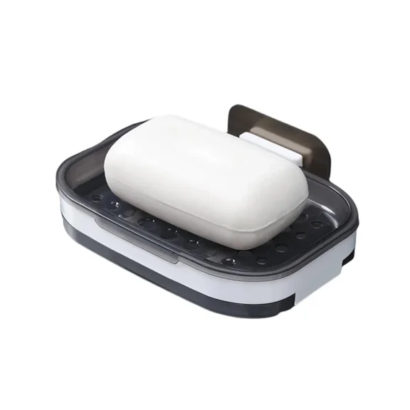 Strong Suction Soap Dish Holder Bathroom Shower Bath Net Drain Case Tray Box /..