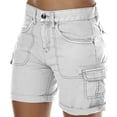 thumbnail image 2 of Lisingtool Cargo Shorts Women's Work Pants Casual Pants High Waist Thin Loose Wide Leg Shorts Shorts for Women White, 2 of 9