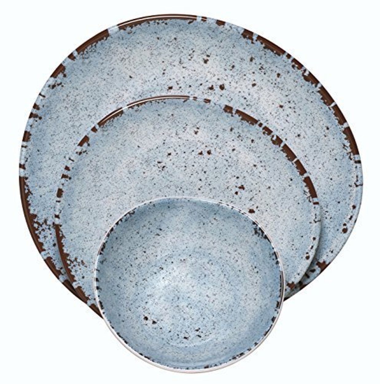 Melange 18Piece Melamine Dinnerware Set (Egg Collection) Shatter