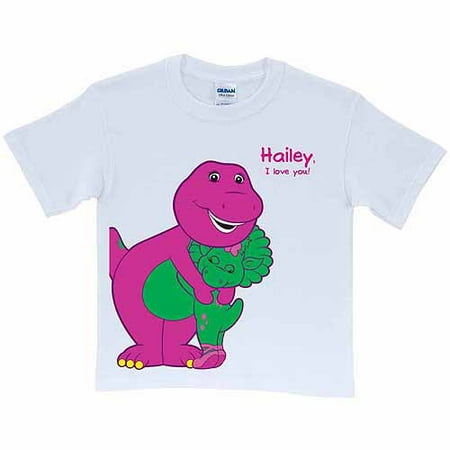 Personalized Barney & Baby Bop Kids' T-Shirt, White