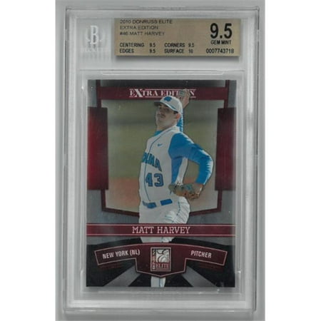 - Athlon Sports CTBL-022110 North Carolina Matt Harvey 2010 Donruss Elite Extra Edition Rookie Baseball Card No.46- BGS Graded 9.5 Gem Mint